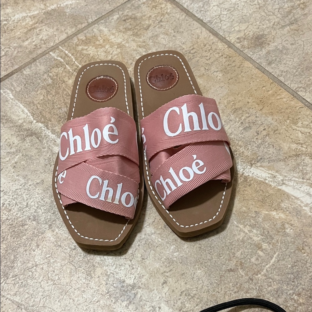 Chloe Pink and Brown Sandals